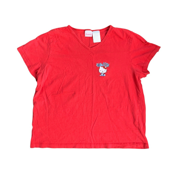 Vintage Sanrio Hello Kitty Red Embroidered T Shirt Fits Women’s Small Kawaii - Picture 1 of 4